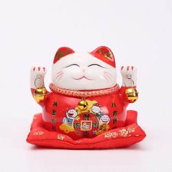尚庄 招财猫摆件开业4.5寸新款财源滚滚存钱罐11*11cm陶瓷摆件礼品