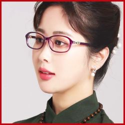 法希欧 老花镜女款超轻时尚优雅气质中老年人高清老光眼镜正品红色紫色