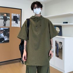 夏季潮男短袖男女情侣ins百搭宽松T恤套装