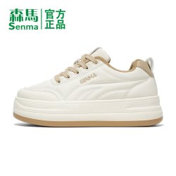 森馬 森马女鞋秋季小白鞋轻便透气休闲运动防滑耐磨厚底增高板鞋