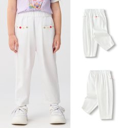 巴拉巴拉 童装儿童长裤凉感防晒牛仔裤女童夏季裤子松紧腰纯棉柔软