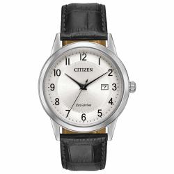 CITIZEN 西铁城 男士指针石英手表配皮表带 AW1231-07A