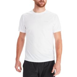 MARMOT 适合成人 男性 运动T恤 Marmot 男士 Windridge 短袖衬衫 圆领 短袖 标准版型 White Medium