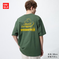 优衣库 PEANUTS UT/短袖T恤男装女装印花489070 57 深橄榄色 史努比