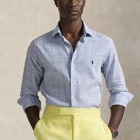 Classic Fit Checked Linen-Blend Shirt