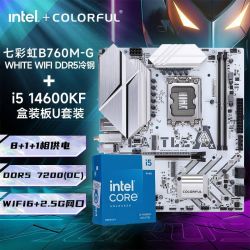 七彩虹 Intel i5 14600KF盒装搭七彩虹B760M-G WHITE WIFI DDR5冷钢主板
