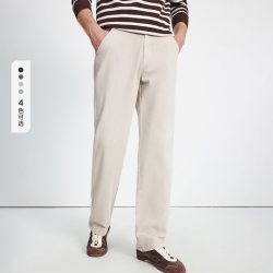 navigare 小帆船通勤休闲裤男直筒长裤子