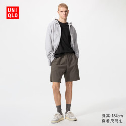 优衣库 高弹力运动短裤/DRY-EX速干男装女装裤子超弹运动482317 34 驼色 M