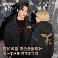 BOY LONDON BOYLONDON黑色短款90绒羽绒服冬季男女款外套N28911