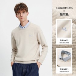 navigare 小帆船假两件衬衫男针织衫毛衣打底衫上衣