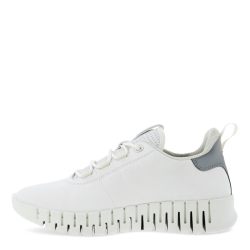 ECCO 爱步 女士灵动 Gruuv 时尚运动鞋 White Grey 37 EU Schmal