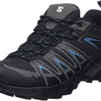 SALOMON X Ultra Pioneer Gore-Tex 男士 登山鞋，全天候，稳固立足点，稳定且缓震,黑色磁性蓝色钢。,40 2/3 EU