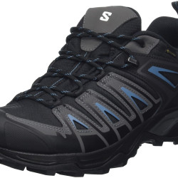 SALOMON X Ultra Pioneer Gore-Tex 男士 登山鞋，全天候，稳固立足点，稳定且缓震,黑色磁性蓝色钢。,40 2/3 EU