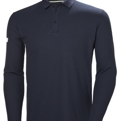 Helly Hansen 男式 polo衫 Crewline长袖polo衫 圆领 长袖 修身 597 Navy 尺码Large