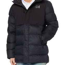 Helly Hansen 男士运动保暖长款羽绒服 防泼水合成保温填充 中大腿长度户外夹克 黑色 XL