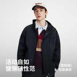 NVG·YOUNG navigare小帆船加厚黑色夹克男加绒保暖外套防风耐磨