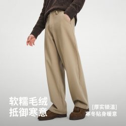 NVG·YOUNG navigare小帆船纯棉休闲裤卡其色男宽松直筒裤