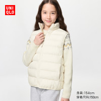 优衣库 童装男童女童PUFFTECH空气棉服可机洗背心486622 01 乳白色 160