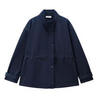 佐丹奴 纯棉立领可收腰宽松廓形风衣