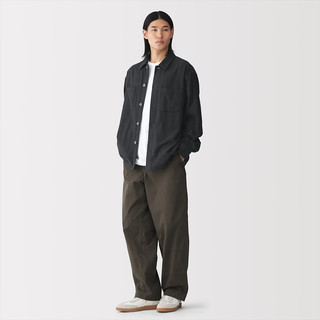 MUJI 无印良品 AC247C6A 法兰绒衬衫式夹克 深灰色 S