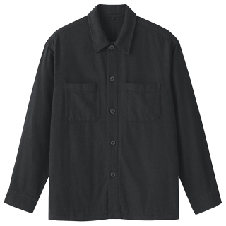 MUJI 无印良品 AC247C6A 法兰绒衬衫式夹克 深灰色 S