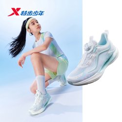 特步 儿童运动鞋网面透气女童休闲鞋女孩跑鞋