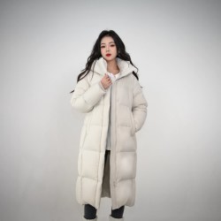 坦博尔 羽绒服女款冬季中长款连帽加厚保暖时尚休闲好看防寒外套