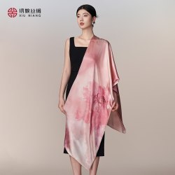 绣娘 丝绸真丝丝巾新款100%桑蚕丝高级围巾送妈妈长辈礼物披肩礼盒