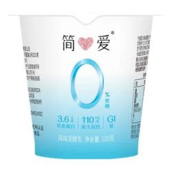 简爱 0蔗糖酸奶高钙滑滑100g*6杯酸奶低温酸奶+0%蔗糖400g酸奶