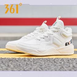 361° 运动高帮板鞋女鞋春季革面鞋子