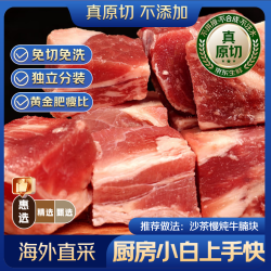 京东超市 海外直采原切进口草饲牛腩肉1.35kg（450g*3袋）