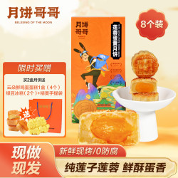 月饼哥哥 广式月饼传统糕点中秋送礼莲蓉蛋黄月饼60g*8/盒包邮源头直发