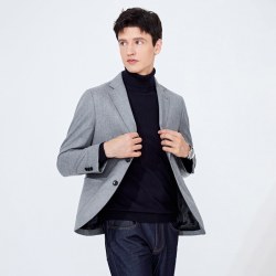 navigare [羊毛]Navigare意大利小帆船灰色休闲西装外套男秋季商务西服