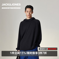 杰克琼斯 226133079 AT系列华夫格连帽卫衣 黑色 M
