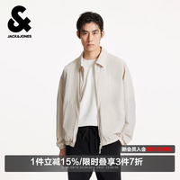 杰克琼斯 225321075 字母印花宽松翻领夹克 C43缎白色 L