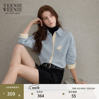 TEENIE WEENIE 纯色翻领 蓝色 L 女士衬衫