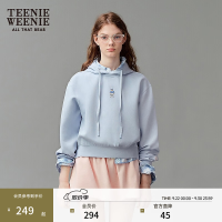 TEENIE WEENIE 小熊女装短款连帽卫衣秋季潮流时尚舒适上衣 浅蓝色 S