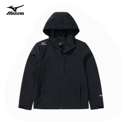 美津浓 户外夹克男女登山服外套防风 黑色 XL