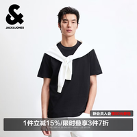 杰克琼斯 夏季短袖T恤  新疆纯棉  黑色