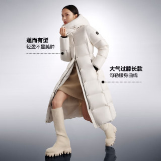 波司登 经典泡芙系列 女士90鹅绒脱卸帽长款羽绒服B260243128