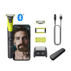 Philips 飞利浦 OneBlade 360 正品面部和身体连接电动剃须刀,胡须修剪器,身体美容仪,360 刀片,原装刀片,5 合 1 可调节梳子,身体套件,储物袋,QP4631/65