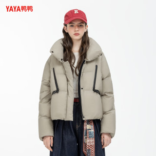 鸭鸭羽绒服 鸭鸭（YAYA）2026年秋冬新款时尚百搭保暖长袖休闲90鸭绒立领短款羽绒服外套女