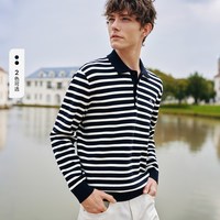 navigare 意大利小帆船条纹针织衫男士长袖polo衫