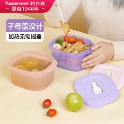 特百惠 保鲜上班族可微波便携密封饭盒野餐外带餐盒500ml