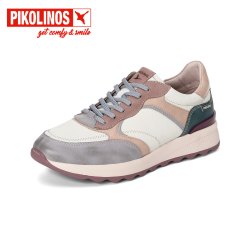 PIKOLINOS 派高雁西班牙牛皮深口圆头系带平跟拼色休闲鞋PL255303