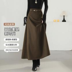 班尼路 秋季设计感优雅休闲遮肉遮胯显瘦女款A字半身裙