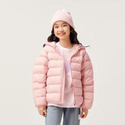 亚瑟士 童装冬男女中大童连帽轻薄羽绒服外套舒适保暖