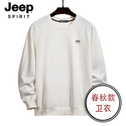 JEEP SPIRIT JEEPSPIRIT长袖圆领卫衣春秋加绒百搭潮流休闲宽松卫衣男装外套