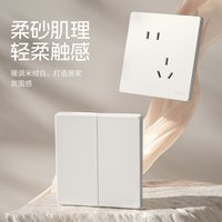 德力西 岩艺 斜五孔插座 浅云白 10只装