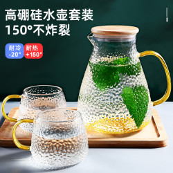 执白 冷水壶玻璃耐高温家用大容量泡茶套装白开水杯耐热茶壶扎壶凉水壶